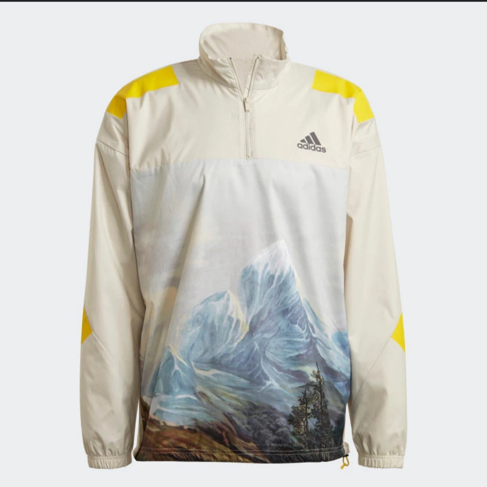 Adidas Windbreaker with mountain scene